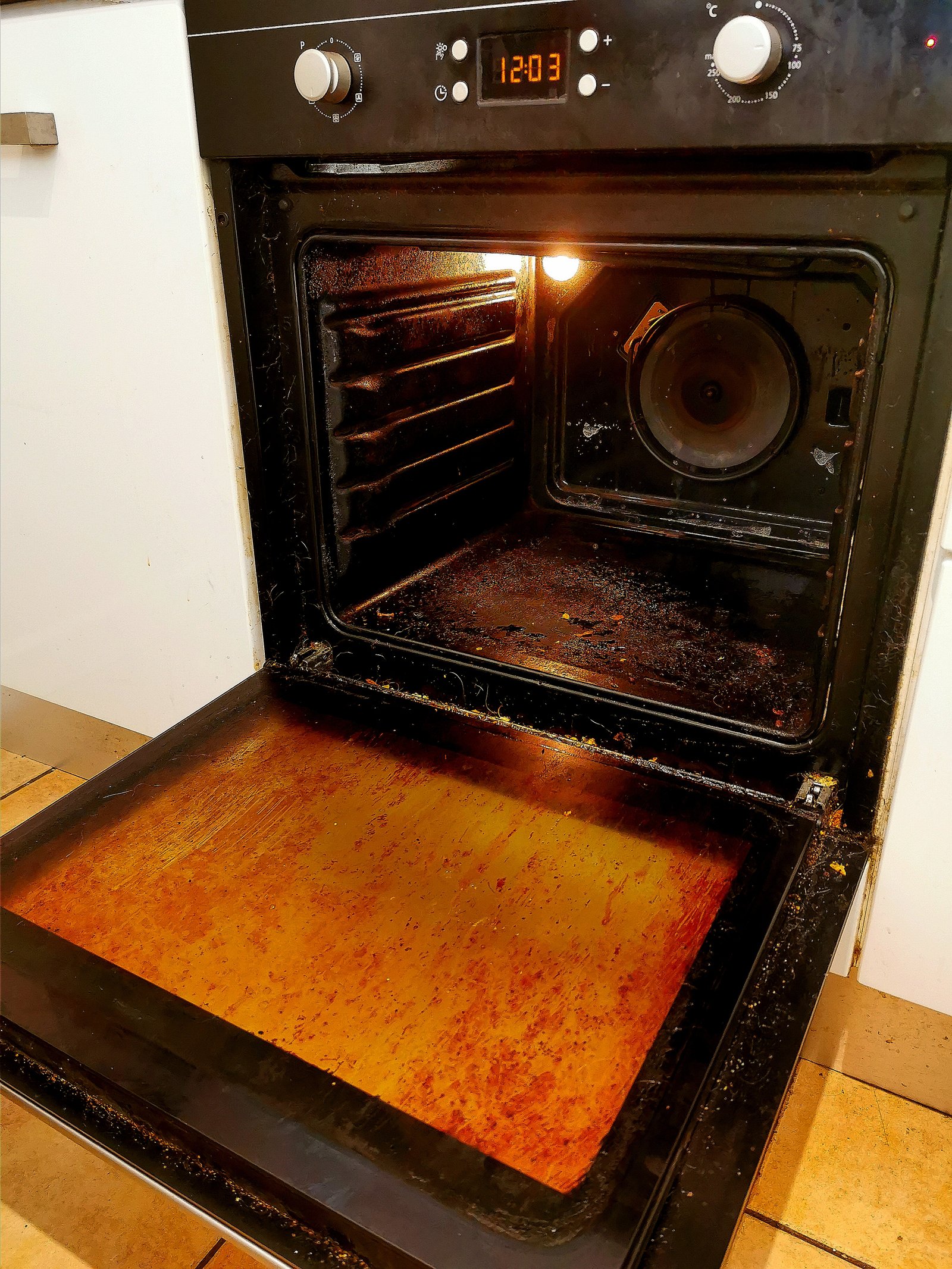 Before oven cleaning